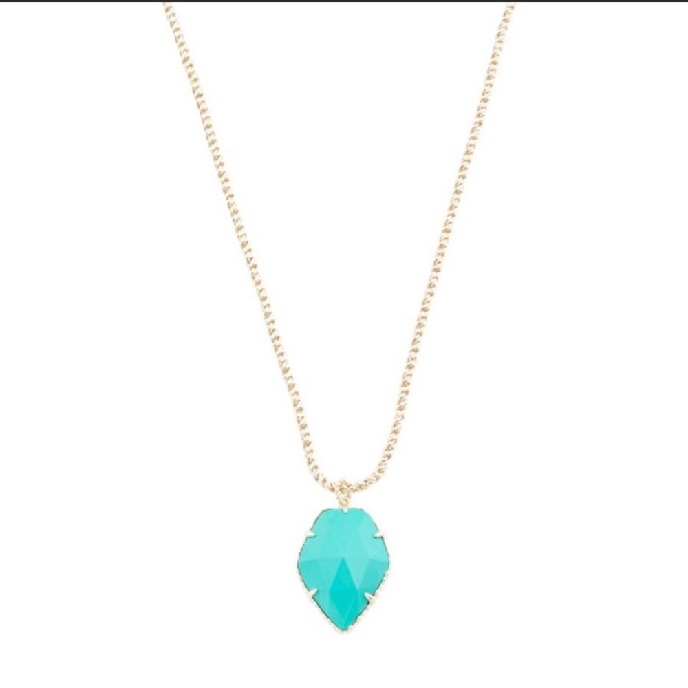 Kendra Scott Teal Magnesite & Gold Pendant